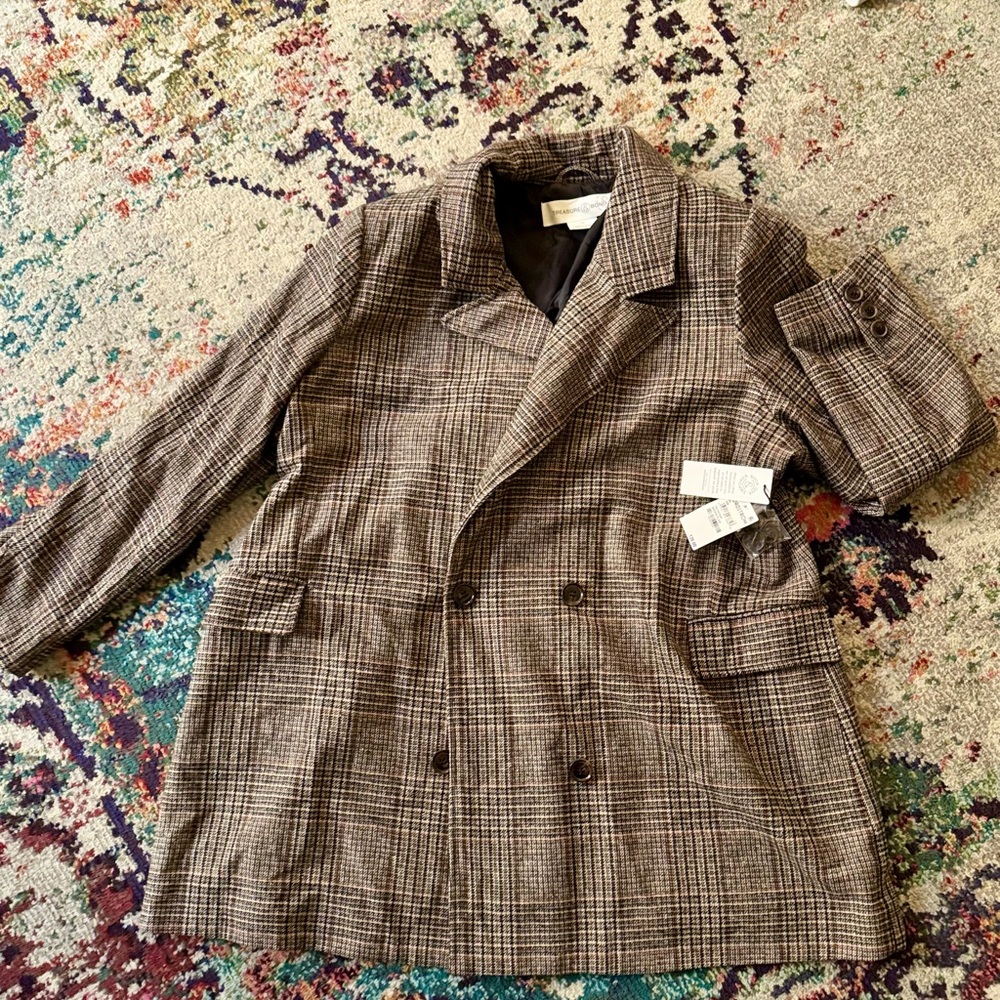 Treasure & Bond Brown Plaid Blazer
